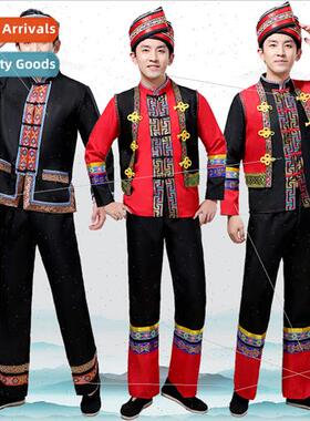 New Guangxi Zhuang dance costumes male hulusi permance costu
