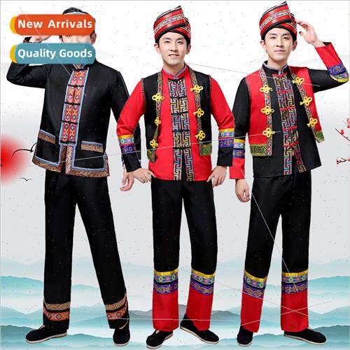 New Guangxi Zhuang dance costumes male hulusi permance costu