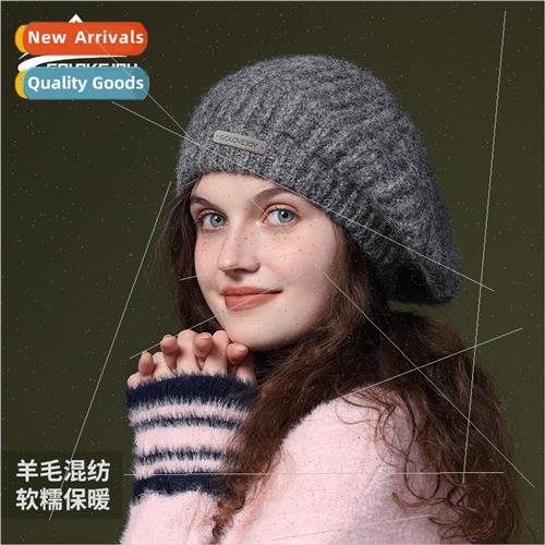Autumn and winter new wool beret retro lerary painter hat wi