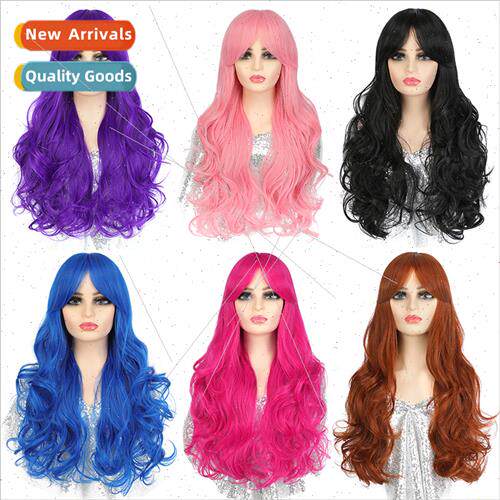 Wig full head set female long hair big wave long curly hair