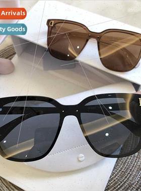 connected rimless frame super black polarized sunglasses fem