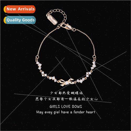 New small broken diamond bow bracelet ladies niche delicate