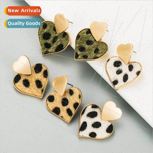 Autumn winter new multi-layer love heart-shaped alloy leopar