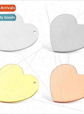 s925 silver tag heart-shaped silver piece pendant semi-finis