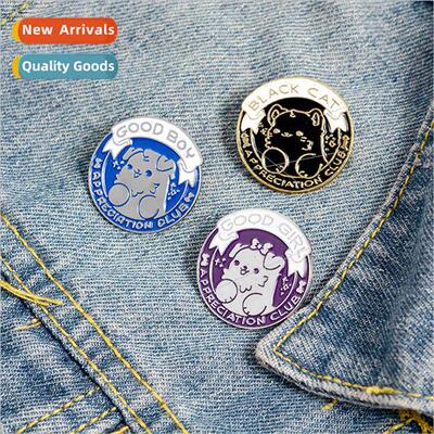GOOD BOY GIRL enamel pin Cute cartoon puppy kten pin Backpac