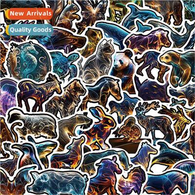 50 cartoon animals translucent abstract  illustration graffi