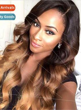 Wigs Europe Wigs Long Curly Hair Gradient Color Medium Parte