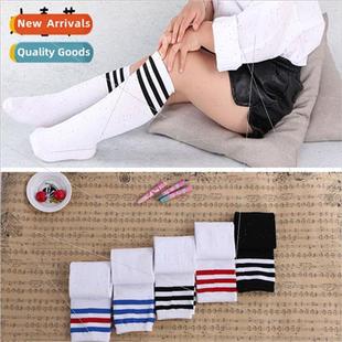 mid calf socks Three permance childrens student sock stripes