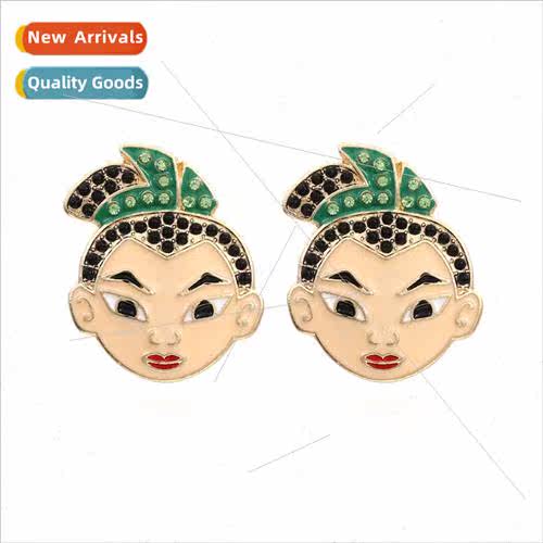 Cute personaly creative diamond earrings color glaze sweet t