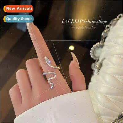 zirconia twisted small snake ring women niche fashion index