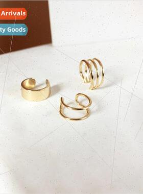 Skeletonized metal simple threepcs set whout ear holes ear b