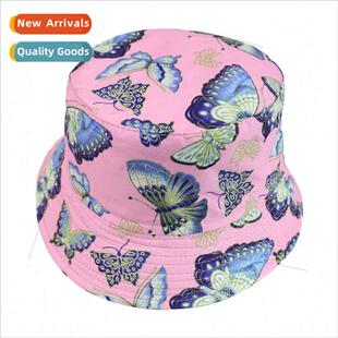 Summer Korean  butterfly printed fisherman hat female sunscr
