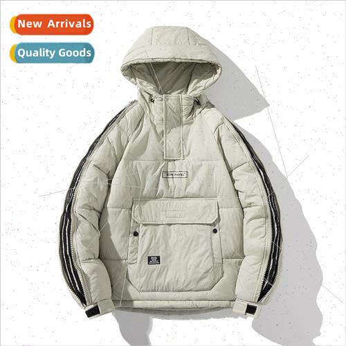 Double zipper cotton jacket men winter Korean  couple  thick