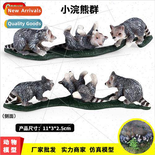 solid animal toys wildlife model raccoon group North America
