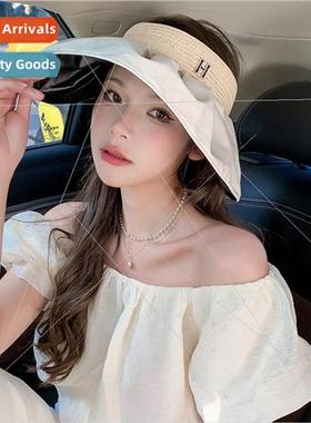 New vinyl sunscreen sun hat UV bow fluttering bfoldable base