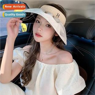 sun hat bfoldable vinyl base fluttering sunscreen bow New