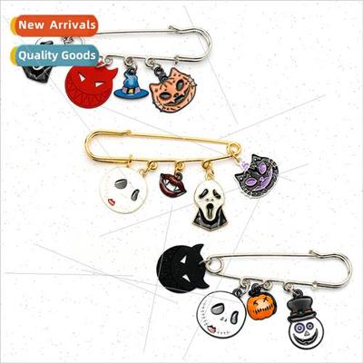 New Halloween series ghost pumpkin cat skull witch hat oil d