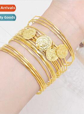new accessories gold coin bracelet set fashion versatile bra
