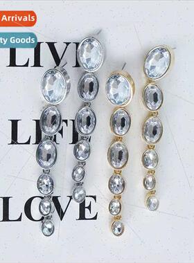 earrings French retro rhinestone earrings female ZAR senior