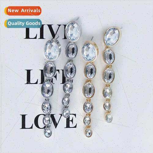 earrings French retro rhinestone earrings female ZAR senior