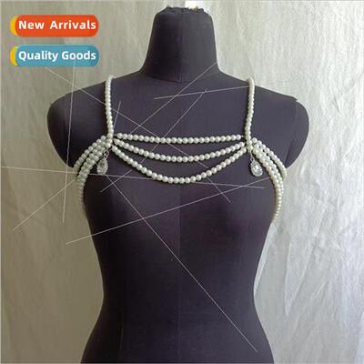 zq4340 Europe gemstone pendant multilayer pearl chain pure h