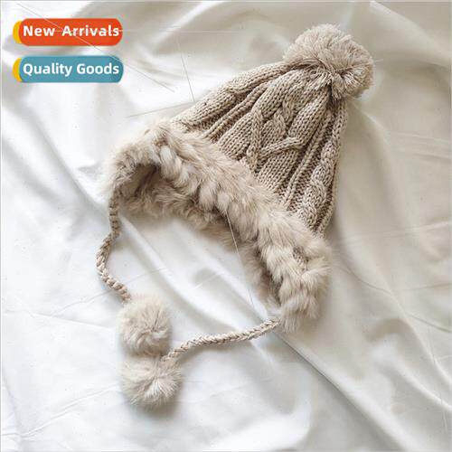 Winter hat ladies woolen cap knted padded warm cap female wi