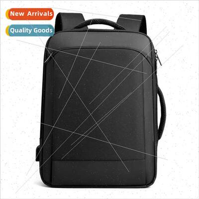 Leather film shoulder bag men USB charging backpack business