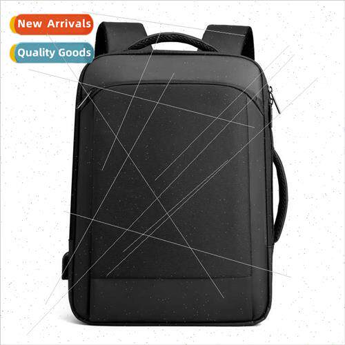 Leather film shoulder bag men USB charging backpack business