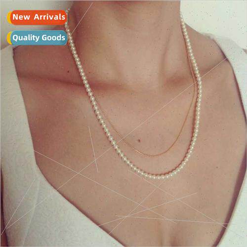 Europe Fashion Full Pearl Copper Chain Sweater Chain Women H