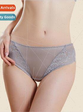 Lace splicing mulberry silk women panties new sexy silk brea