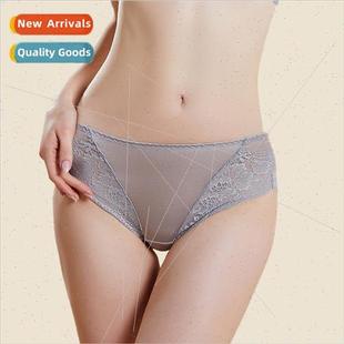Lace splicing mulberry silk women panties new sexy silk brea