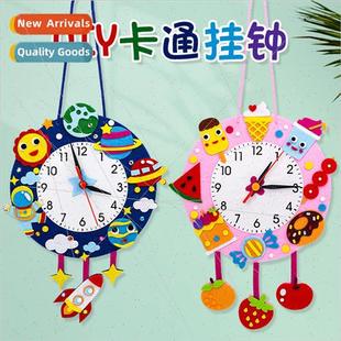 clock children diy Non toy cartoon handmade mate woven