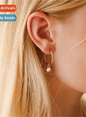 Baroque pearl earring clasp simple irregular earrings shaped