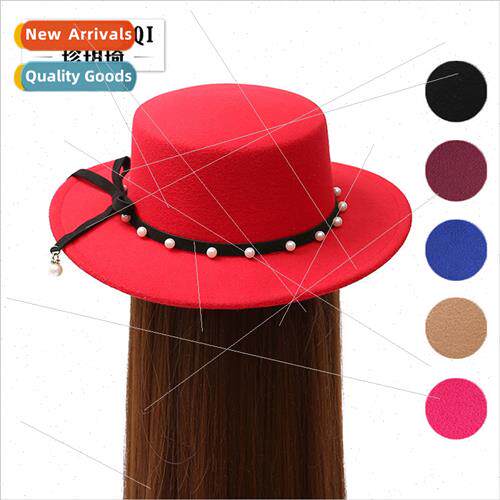 autumn winter Korean  nd flat-brimmed flat-topped bowler hat