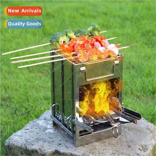 OnePCS folding woodstoveOutdoor liftable barbecue grillCampi