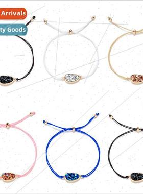 Golden Crystal Cluster Pulled Wire Bracelet Fashion Irregula