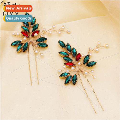 New Europe wedding headdress handmade pearl U-shaped hairpin