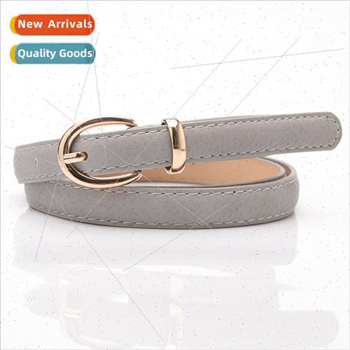 Color new women imation pigskin decorative thin belt nd stud
