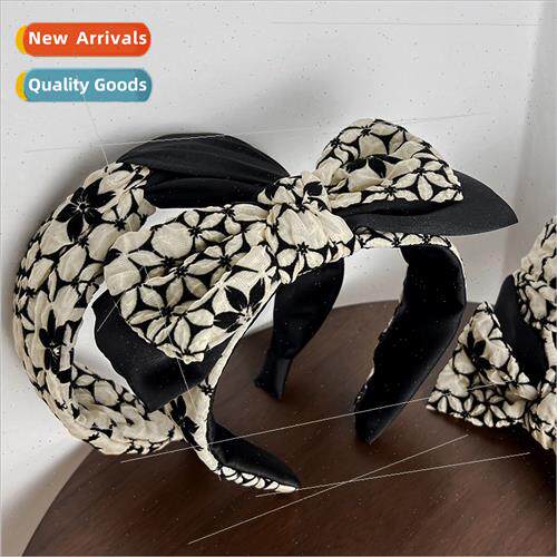 Hair Bands Korea Headwear INS Premium Feeling Bow Cross Wide