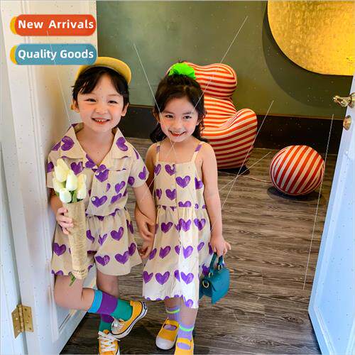 Childrens suit 2023 summer  boys love two-piece short-sleeve