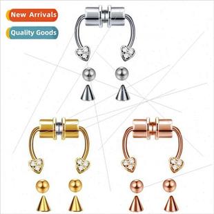 Europe Heart Nose RingStar Moon Nose RingShiny Zirconia Nose