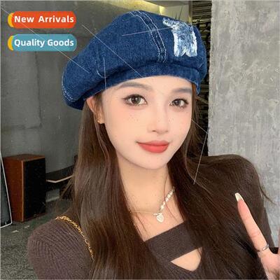 che designer  hat female do old abrasive cowboy beret fall n
