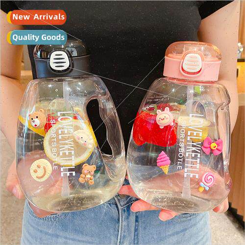 Large-capacy water cup girls 1500ml high-color straw sports