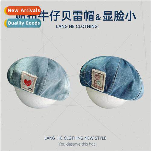 Cowboy beret female Japanese retro show face small painter h