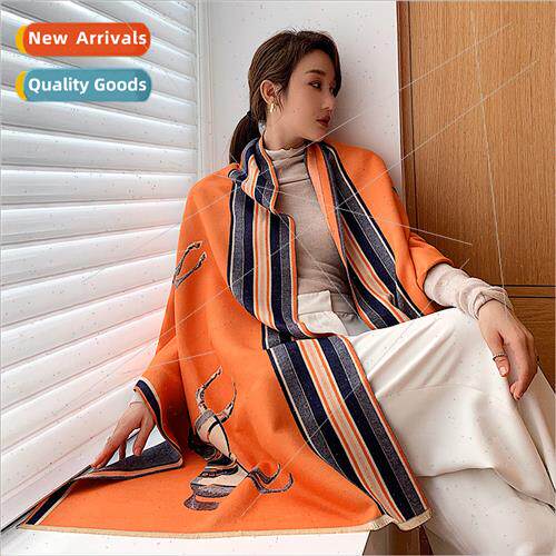 2023 winter new imation cashmere thickened scarf female air-