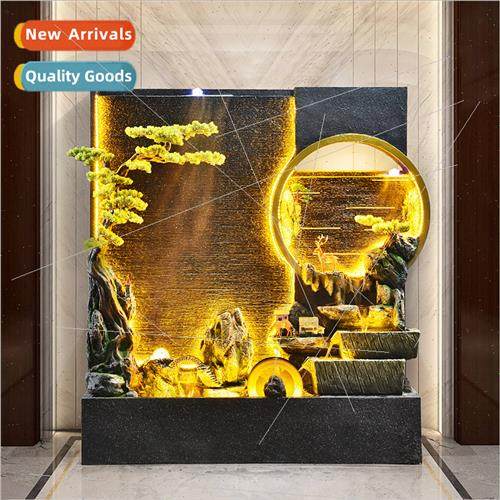 Creative floor to ceiling water curtain wall circulating wat