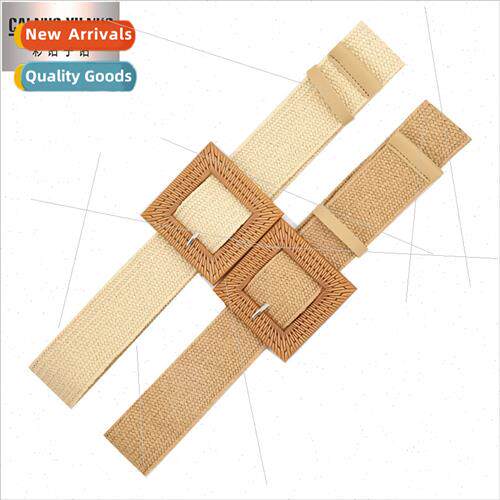 New Korean cotton linen wind PP grass woven belt female roun