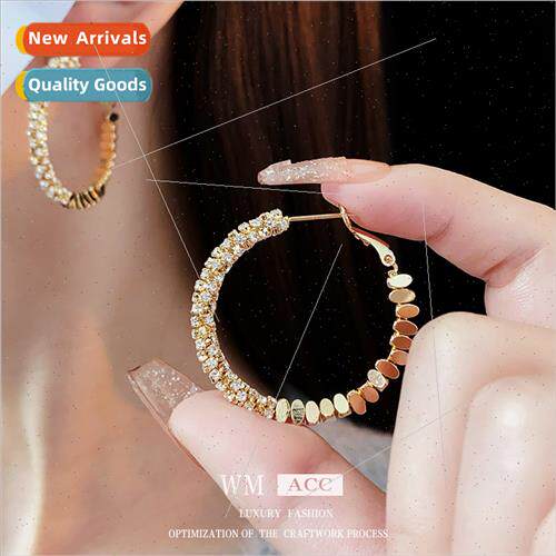 Europe diamond encrusted broken silver metal earrings earrin