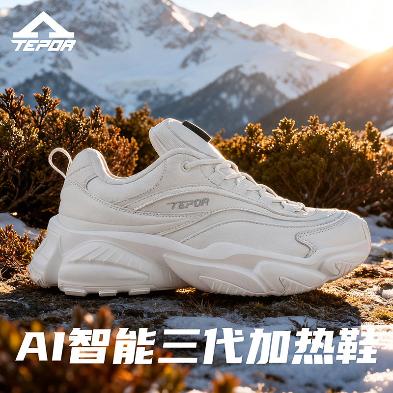 天跑第3代加热鞋秋冬保暖休闲鞋