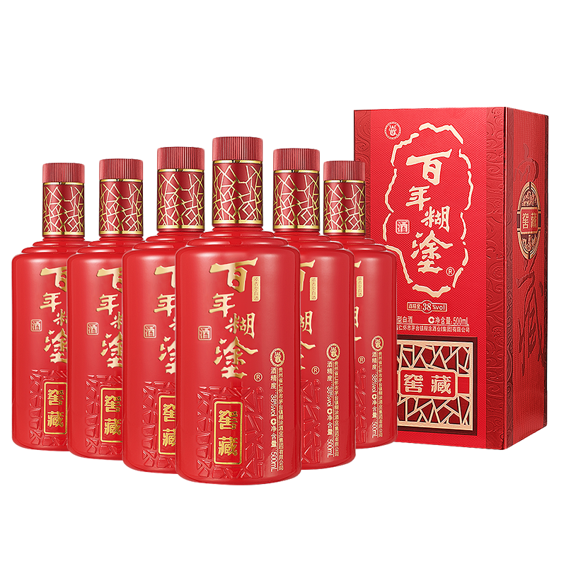 百年糊涂酒窖藏38度500ml*6瓶浓香型婚庆喜宴贵州白酒礼盒装整箱